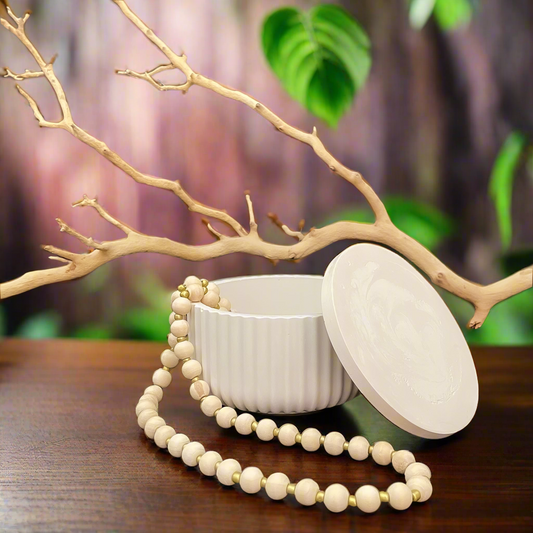 Ribbed Storage Jar With Lid