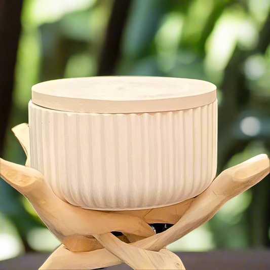 Ribbed Storage Jar With Lid