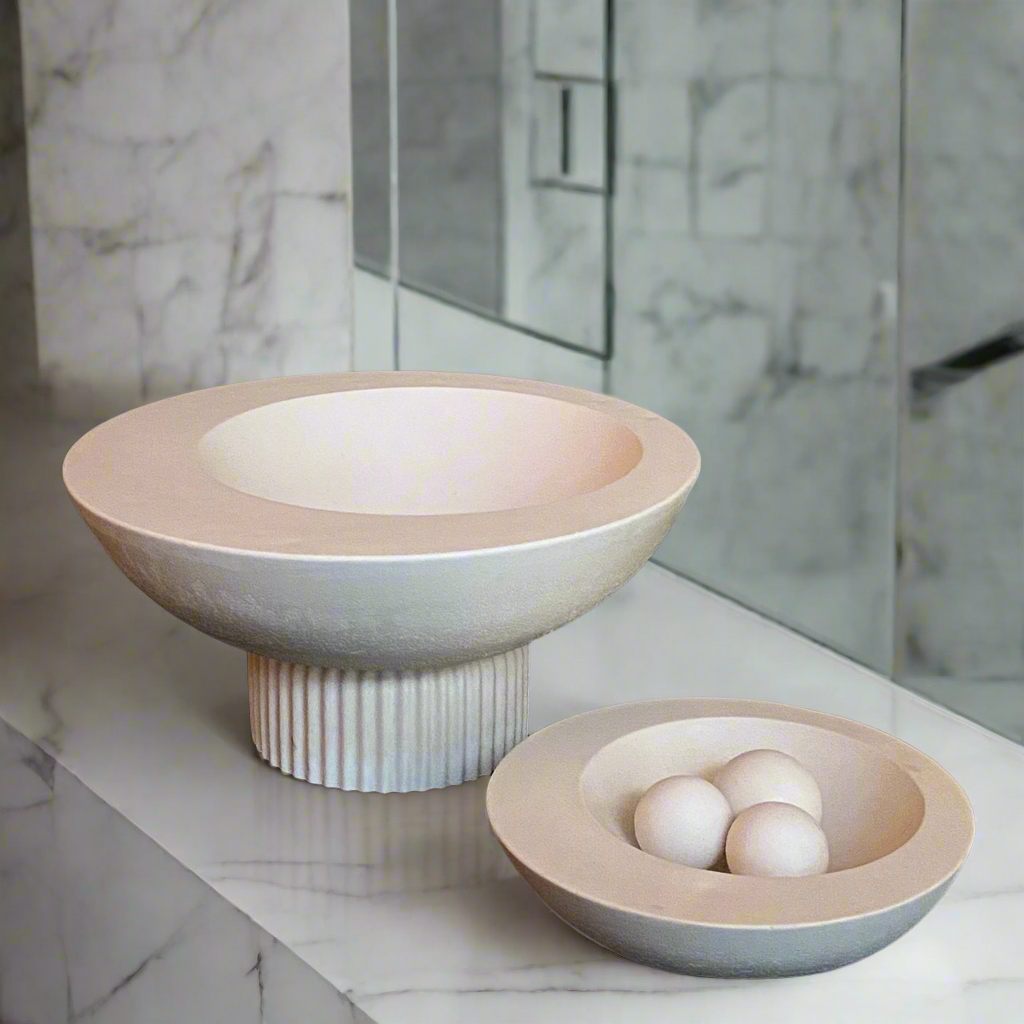 Asymmetrical Concrete Bowl - 2 sizes
