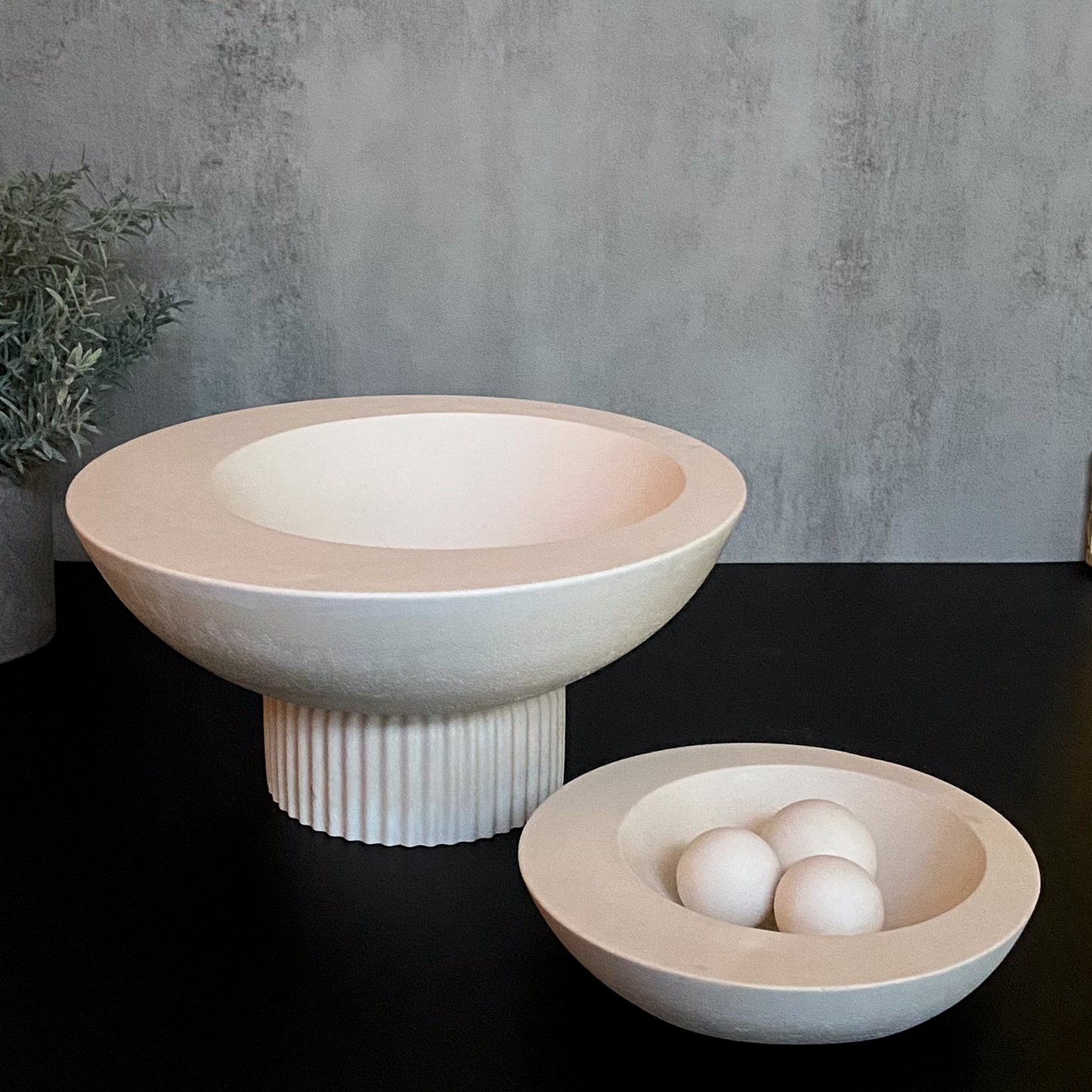 Asymmetrical Concrete Bowl - 2 sizes