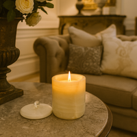 Luxurious White Onyx Vessel.  Glass Candle Insert included