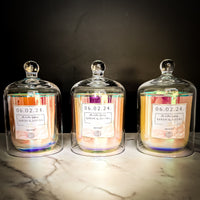3 Iridescent Wedding Cloche Candles