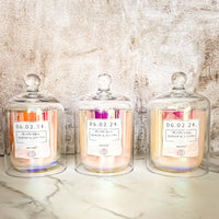 3 Iridescent Wedding Cloche Candles